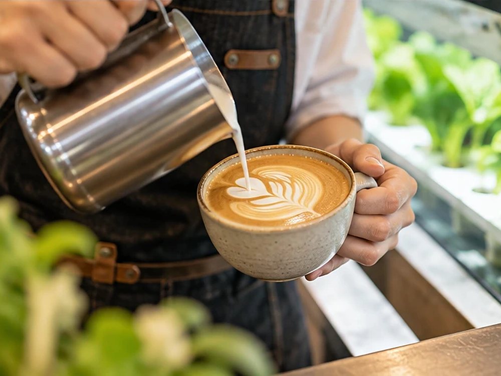 コーヒーを淹れる手元